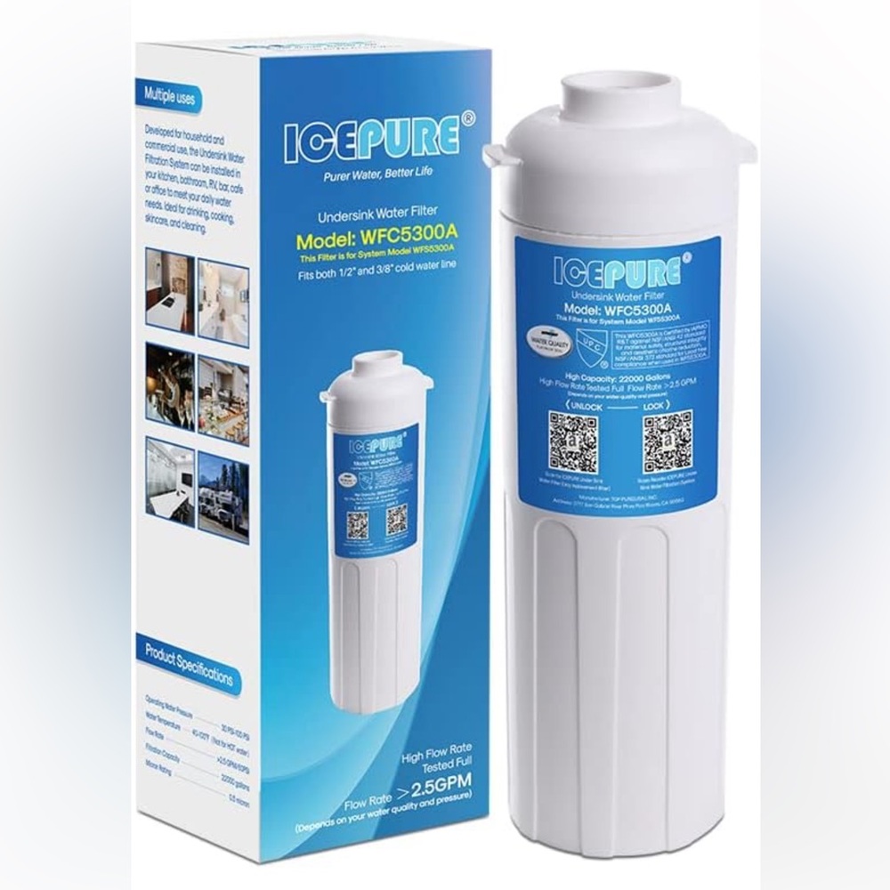ICEPURE WFC5300A Under Sink Water Filter system, Removes Heavy Metals,Chlorine